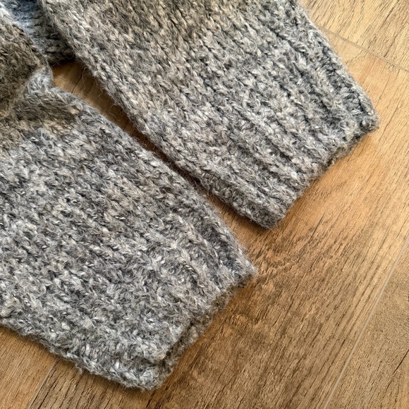 Knit Mix Womens XL Gray Chunky Knit Mock Neck Sweater Turtleneck Oversized Fall - Picture 5 of 10